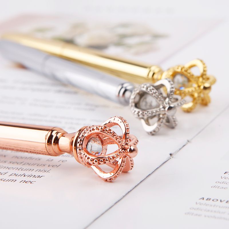 Bút Bi Hình Vương Miện Đính Pha Lê Lấp Lánh Dành Cho Học Sinh