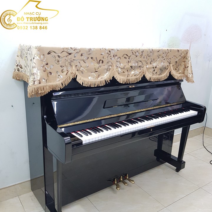 Khăn phủ đàn Piano hoa vàng cát sang trọng