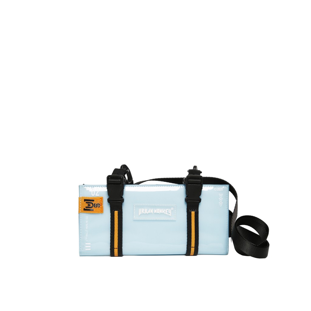 Ví Dài URBAN MONKEY PVC Trong Suốt Chống Nước Có Thể Đeo Chéo Màu Xanh Dương