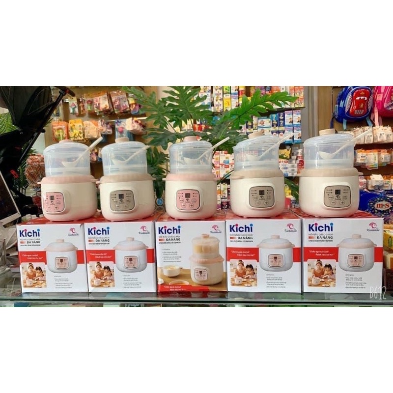 Nồi Nấu Cháo Chậm, Ninh Hầm, Hấp Cách Thuỷ Kichilachi Cho Bé Ăn Dặm