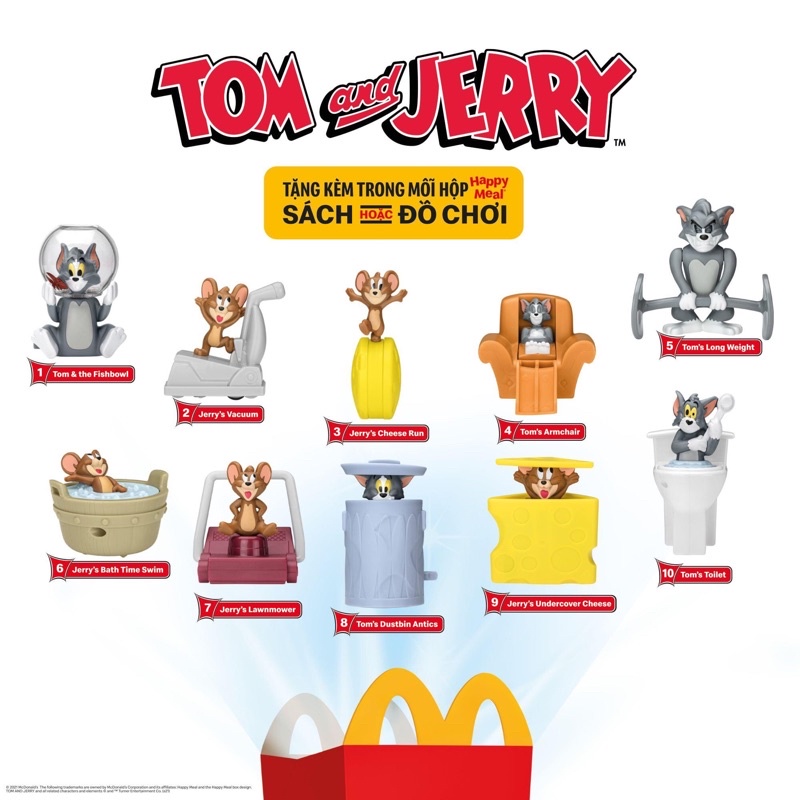 Mua Đồ chơi Tom and Jerry NGUYÊN SEAL Happy Meal Mc Donald's phiên bản