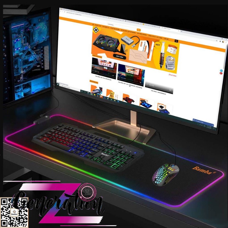 BÀN DI CHUỘT LED B2 - MOUSE PAD BAMBA B2 (30CM*80CM) LED RGB