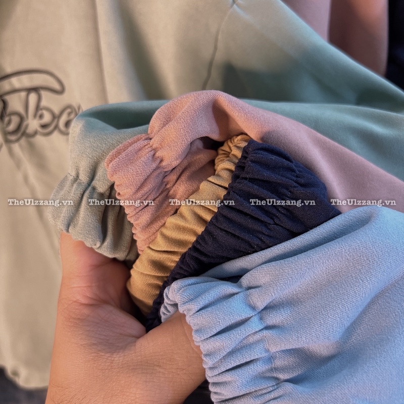 Áo khoác da lộn quảng châu 2 lớp khóa zip form rộng dơi tay phồng thêu TAK.KEP - DL2003