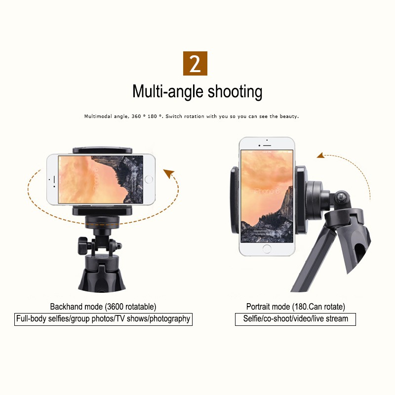 【New】 Mini Tripod Stand with Phone Clip Holder 6 Inch For Smartphone Video Tripod Stand Handle Grip For Phone Live Hot selling 【ziyi】