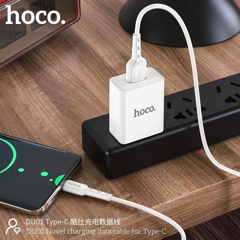 Cáp Sạc Nhanh Type-C 3A Cho Samsung, Xiaomi, Huawei, Oppo, Realme,... Hoco DU01 Dây Sạc 15W, Giá Rẻ [CHÍNH HÃNG]
