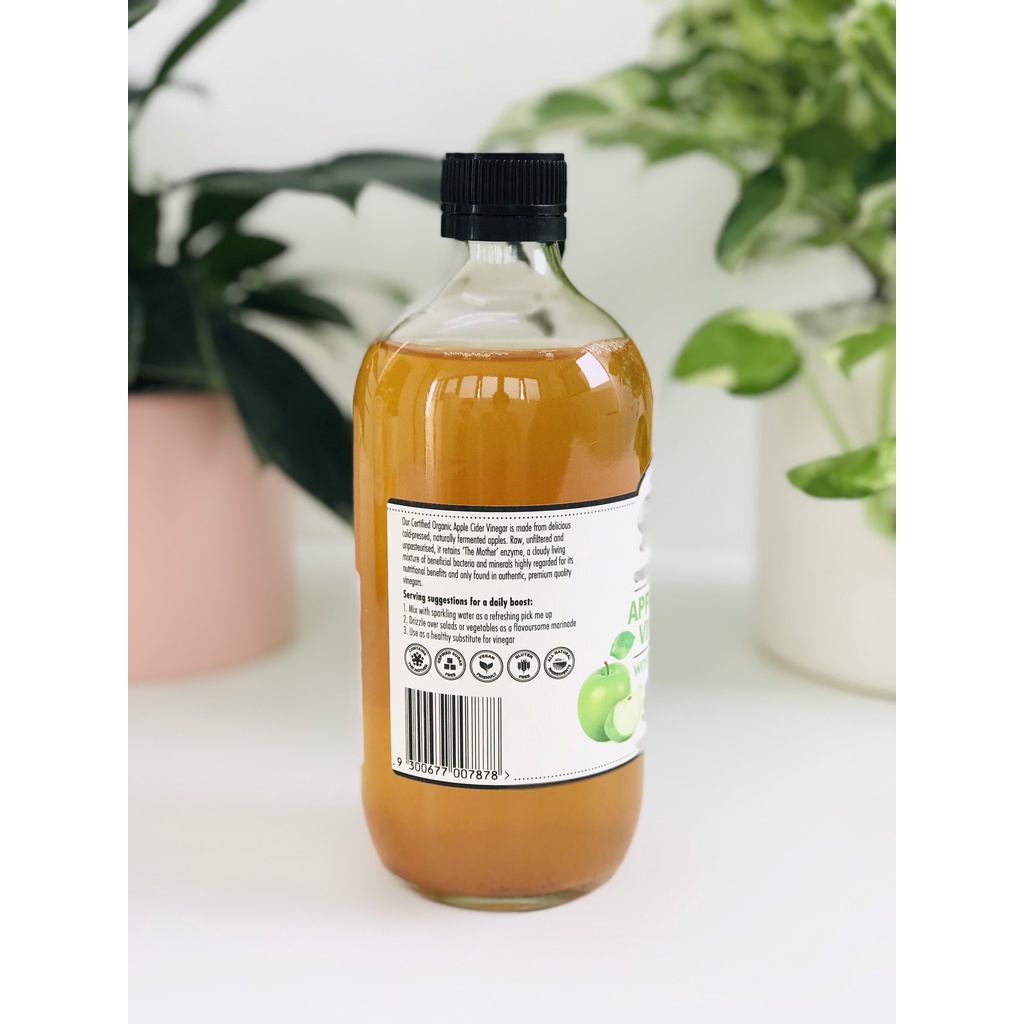 [Date 1.2024] Giấm Táo Hữu Cơ Barnes Naturals (có giấm cái) 500ml