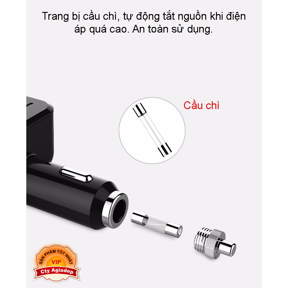 Bộ chia tẩu sạc oto xe hơi hàng hiệu Hyundai kiểu mới cải tiến AHY29