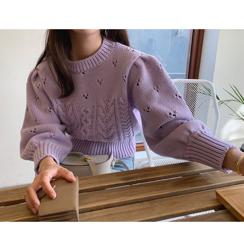 Áo Sweater Dệt Kim Tay Dài Dáng Rộng Kiểu Hàn Quốc Thời Trang Mùa Thu Năng Động