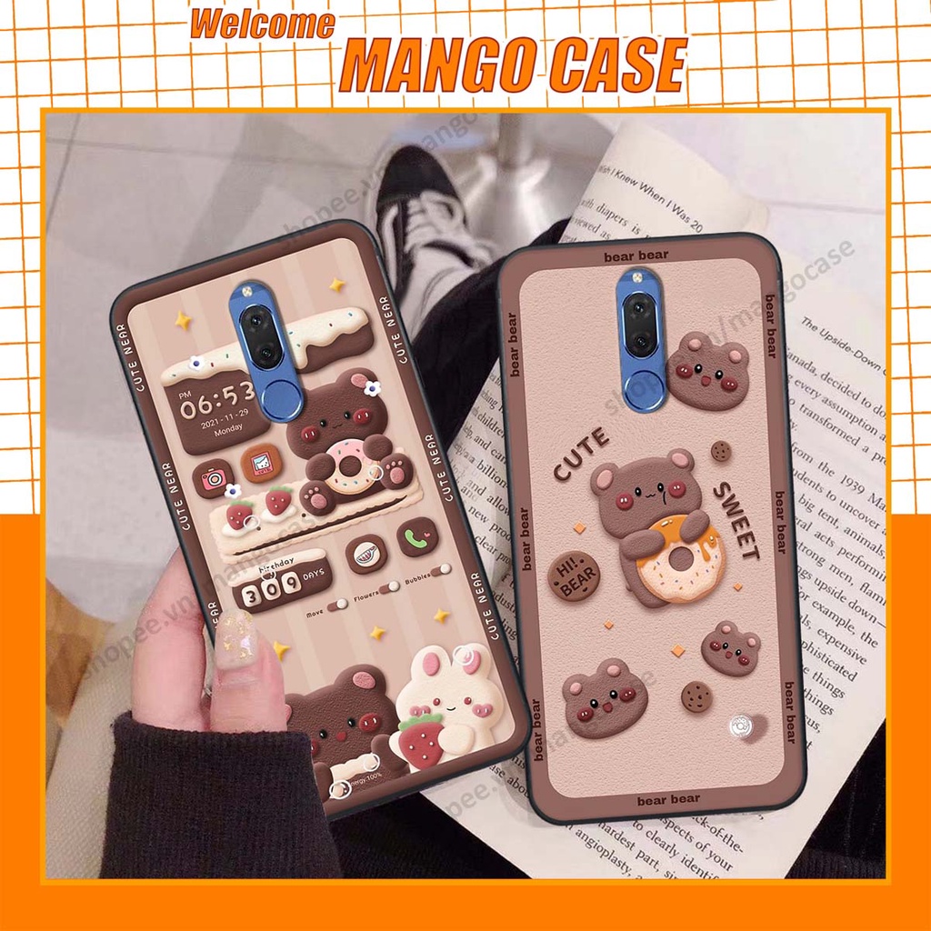 Ốp lưng Huawei Nova 2i hình gấu, thỏ, đồng hồ cute dễ thương
