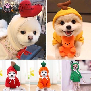 Áo nỉ hoodie cosplay hoa quả siêu đáng yêu cho chó mèo thú cưng