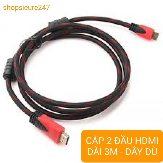 (giá rẻ bất ngờ) CÁP 2 ĐẦU HDMI DÂY DÙ DÀI 3M - 20M CHO ĐẦU GHI, TIVI, MÁY CHIẾU - CHỐNG NHIỄU TỐT