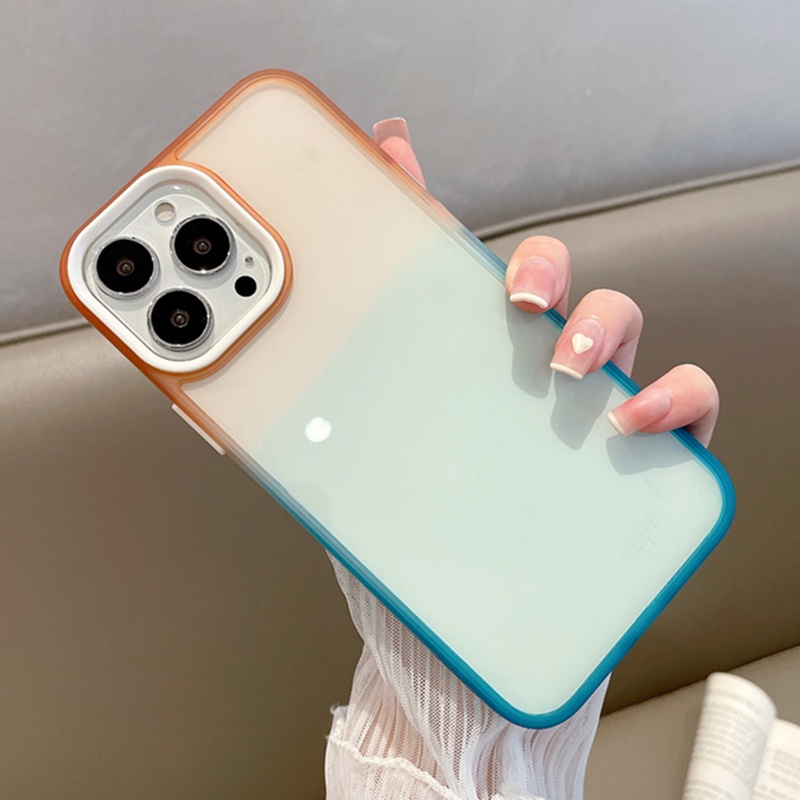 Ốp Điện Thoại iPhone 14 13 12 11 Pro max 14 plus TPU case ốp lưng điện thoại iphone 14 promax acrylic Cứng Chống Sốc Màu gradient Sang Trọng Cho iP 14 13 12 11 Pro Max 14 Plus