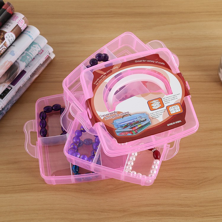 Hộp đựng,khay nhựa 18 ngăn 3 tầng đa chức năng,tháo lắp tự do,đựng mỹ phẩm,đồ lót,phụ kiện trang sức dễ dùng