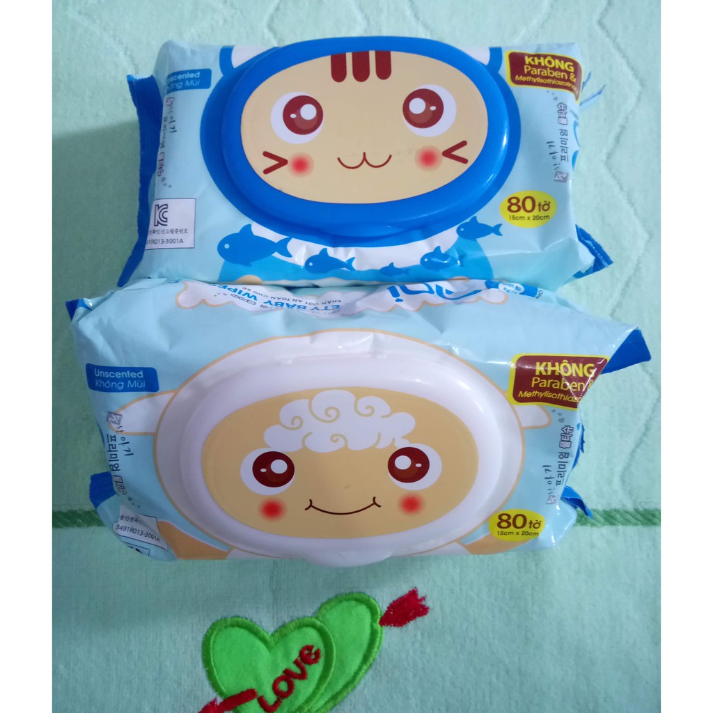 Khăn ướt không mùi Agi Safety Baby Wipes thương hiệu Hàn Quốc