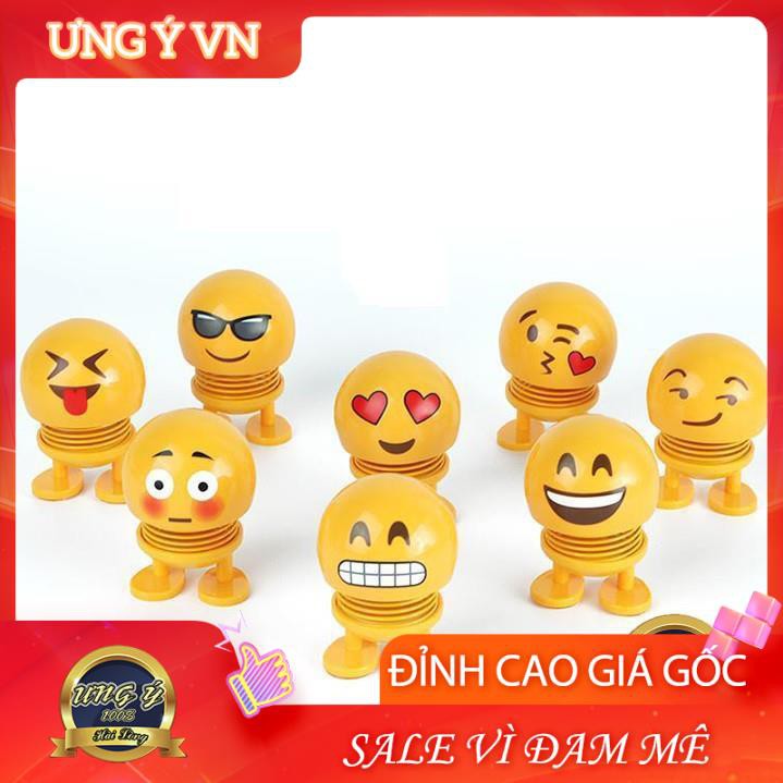 (Sỉ từ 20 con) Thú nhún emoji lò xo ô tô biểu cảm 8 gương mặt-mẫu ngẫu nhiên