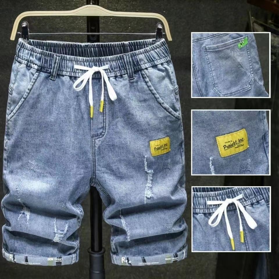 Quần Short Jeans Phối Túi Hộp Thời Trang Cho Nam