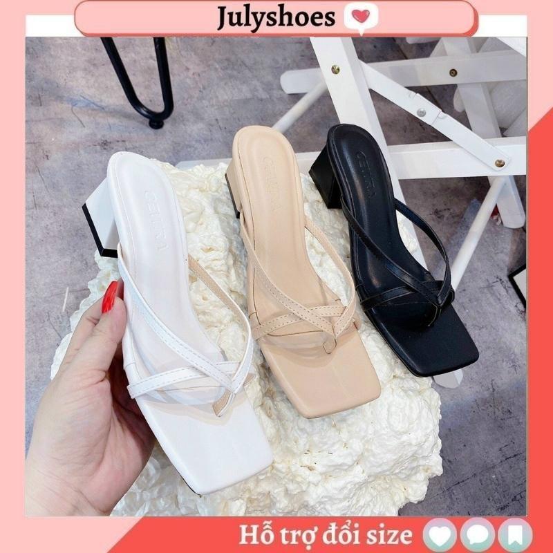 Guốc nữ cao gót xỏ ngón 3 phân sandal hở gót hàng đẹp