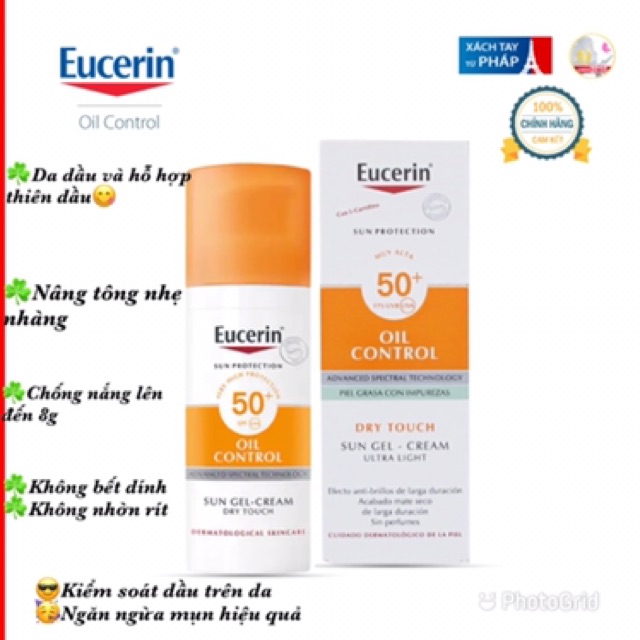 KEm chống nắng EUCERIN kiềm dầu Gel-cream Oil Control