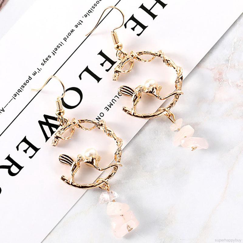 Women Earrings Floral Vintage Court Pearl Sweet Jewelry Geometric Studs