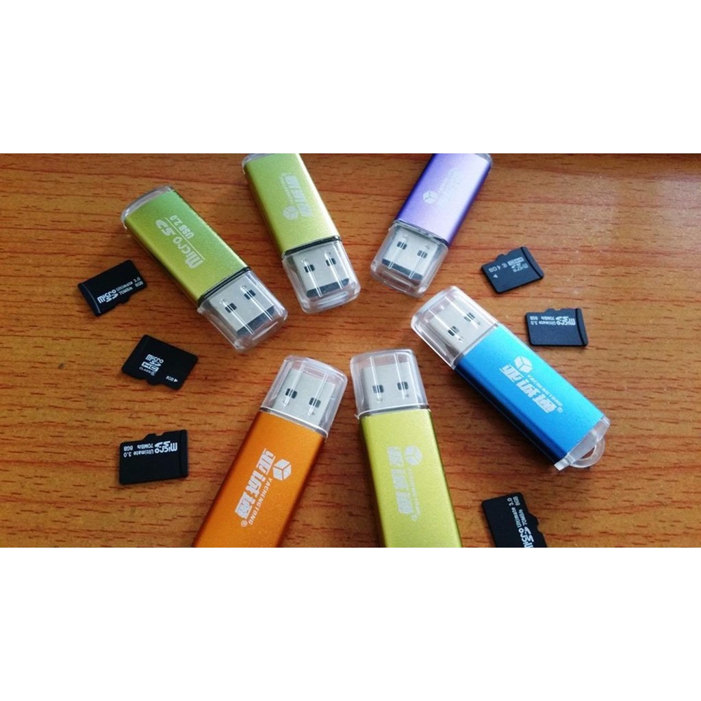 ĐẦU LỌC THẺ LOẠI VỎ NHÔM XỊN - Đầu Đọc Thẻ Nhớ MicroSD Vỏ Nhôm Có Đèn Báo ( hàng xịn )