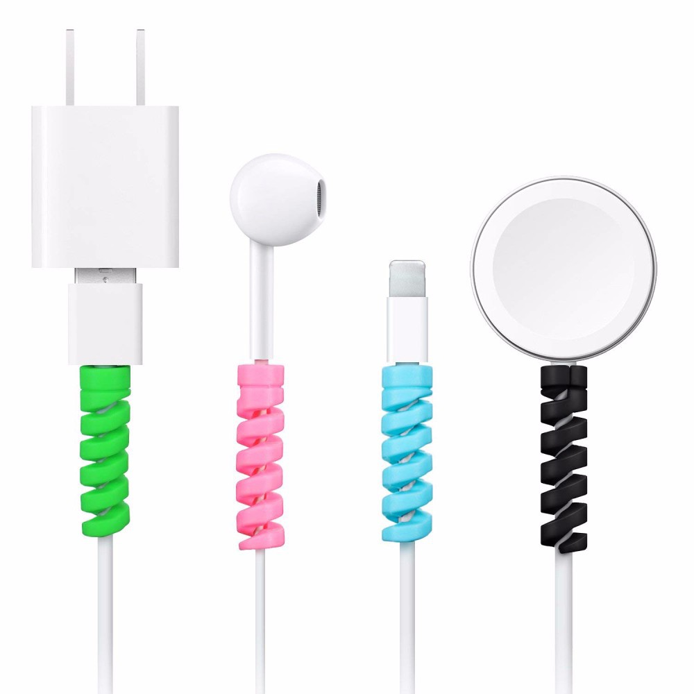 Set 4 Vỏ Bọc Bảo Vệ Dây Cáp Sạc Usb Cho Iphone Samsung Android