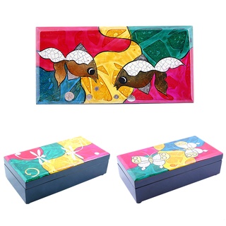 Hộp nữ trang sơn mài lập thể nhiều màu 9x18