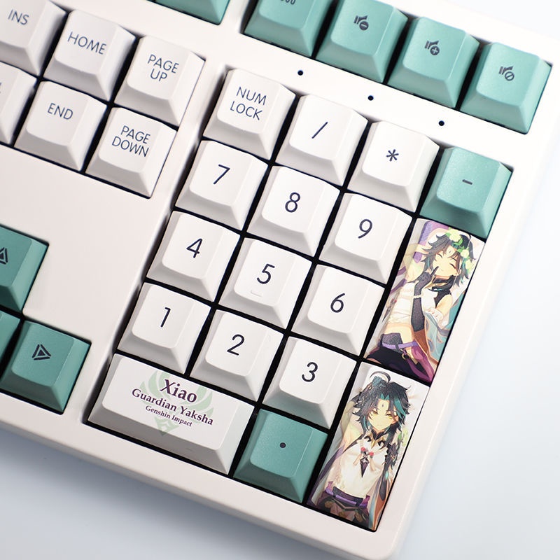 Genshin Impact Keycap Cherry Profile Xiao Theme Keycap Anime Online Game PBT Thuốc nhuộm thăng hoa Bàn phím cơ Keycap 108 Phím
