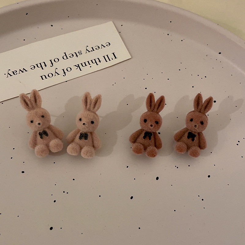 1 Đôi Bông Tai Hình Thỏ Hoạt Hình Phong Cách Hàn Quốc Dành Cho Nữ