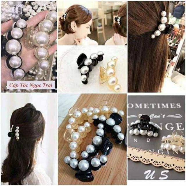 Cặp tóc gắn ngọc trai