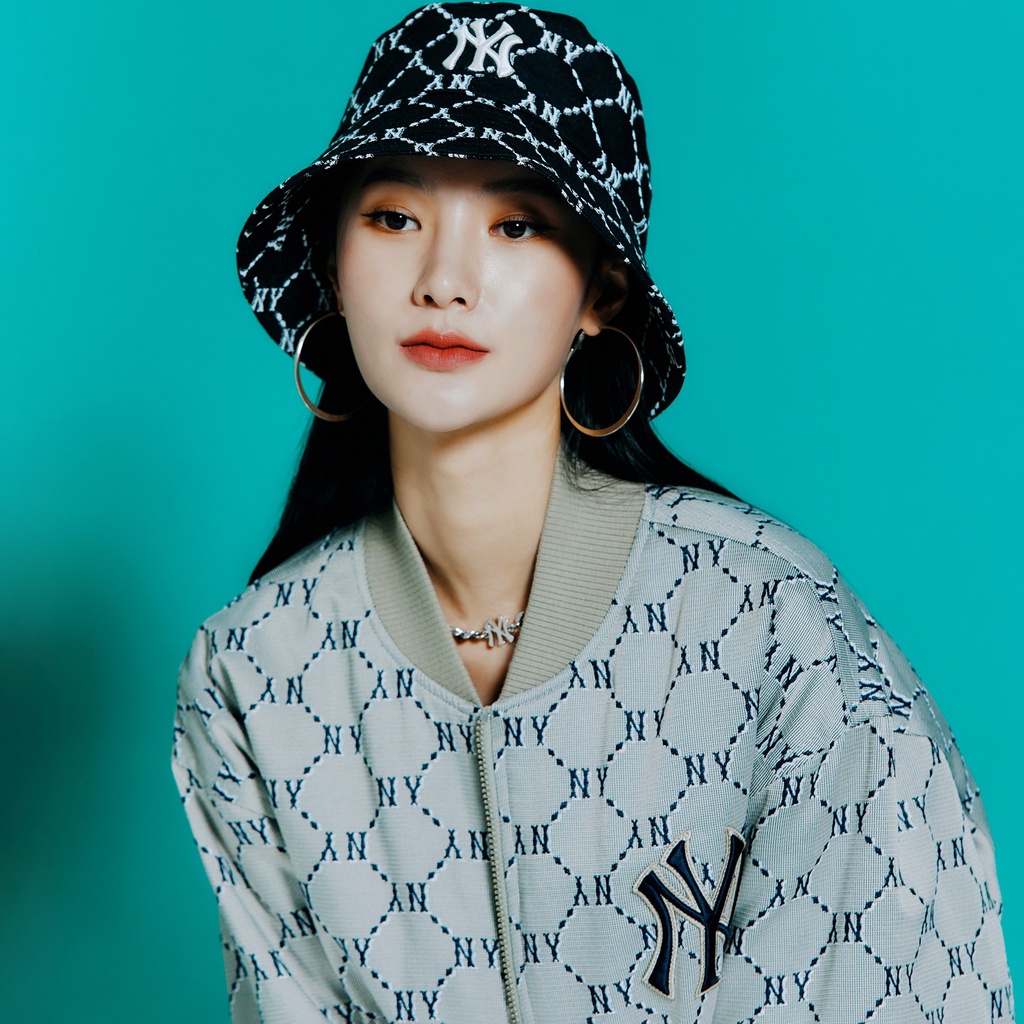 Mũ Bucket NY mũ M.L.B Monogram Bucket Hat Black nón Bucket NY - Pom Store