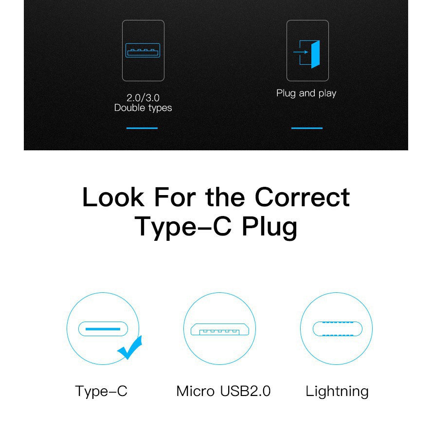 Cáp chuyển đổi dữ liệu VENTION chuyển đổi giắc cắm OTG Type-C sang USB 2.0/3.0 cho thiết bị hỗ trợ OTG