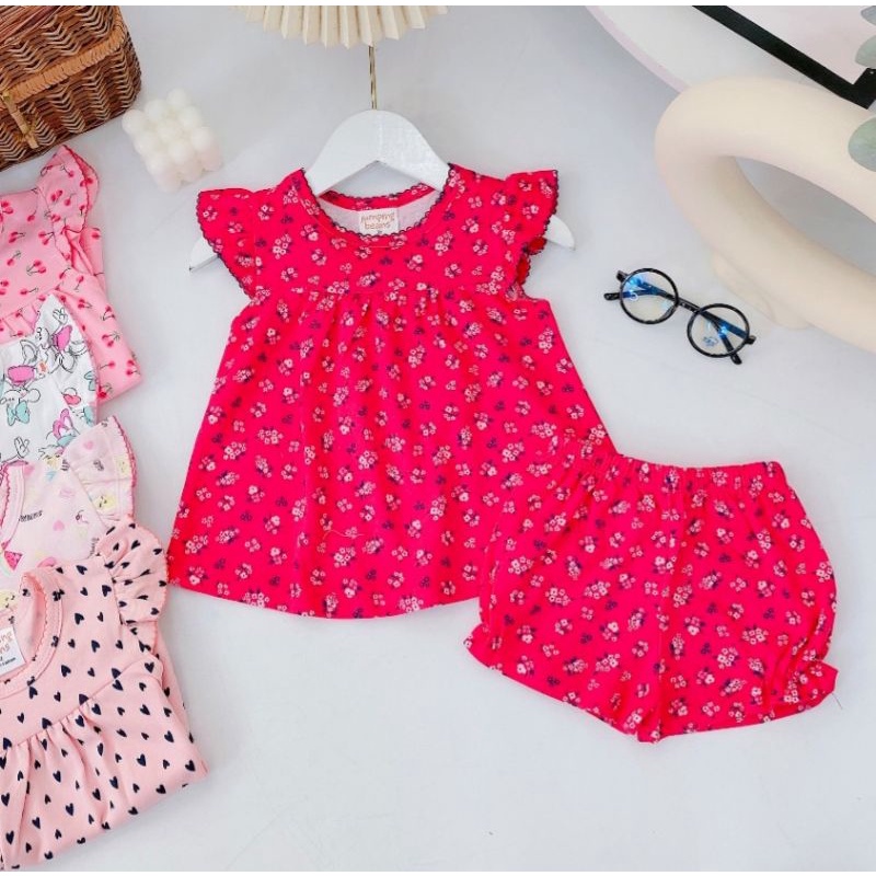 Bộ Bé Gái Cộc Tay Cotton bozip xuất dư Gymboree chất đẹp