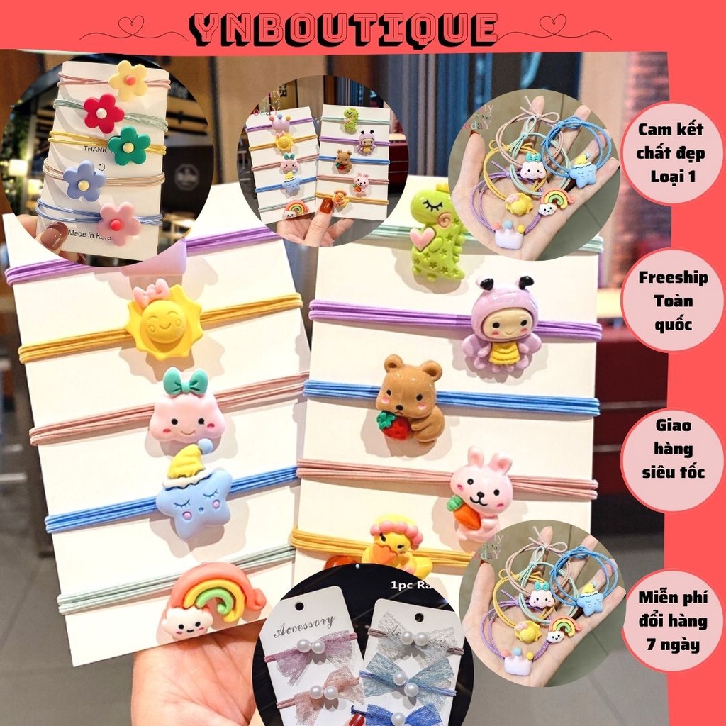 ( Deal sốc 1k ) Dây buộc tóc, ✌️FREESHIP✌️, chun cột tóc nhiều mẫu ngẫu nhiên 4