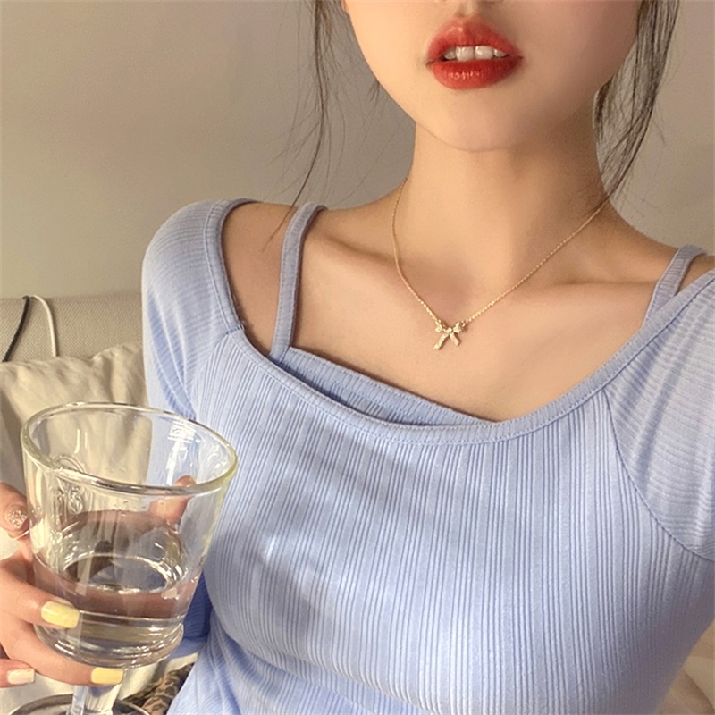 Vòng cổ đính nơ thiết kế sang trọng phong cách Nhật Hàn cho nữ