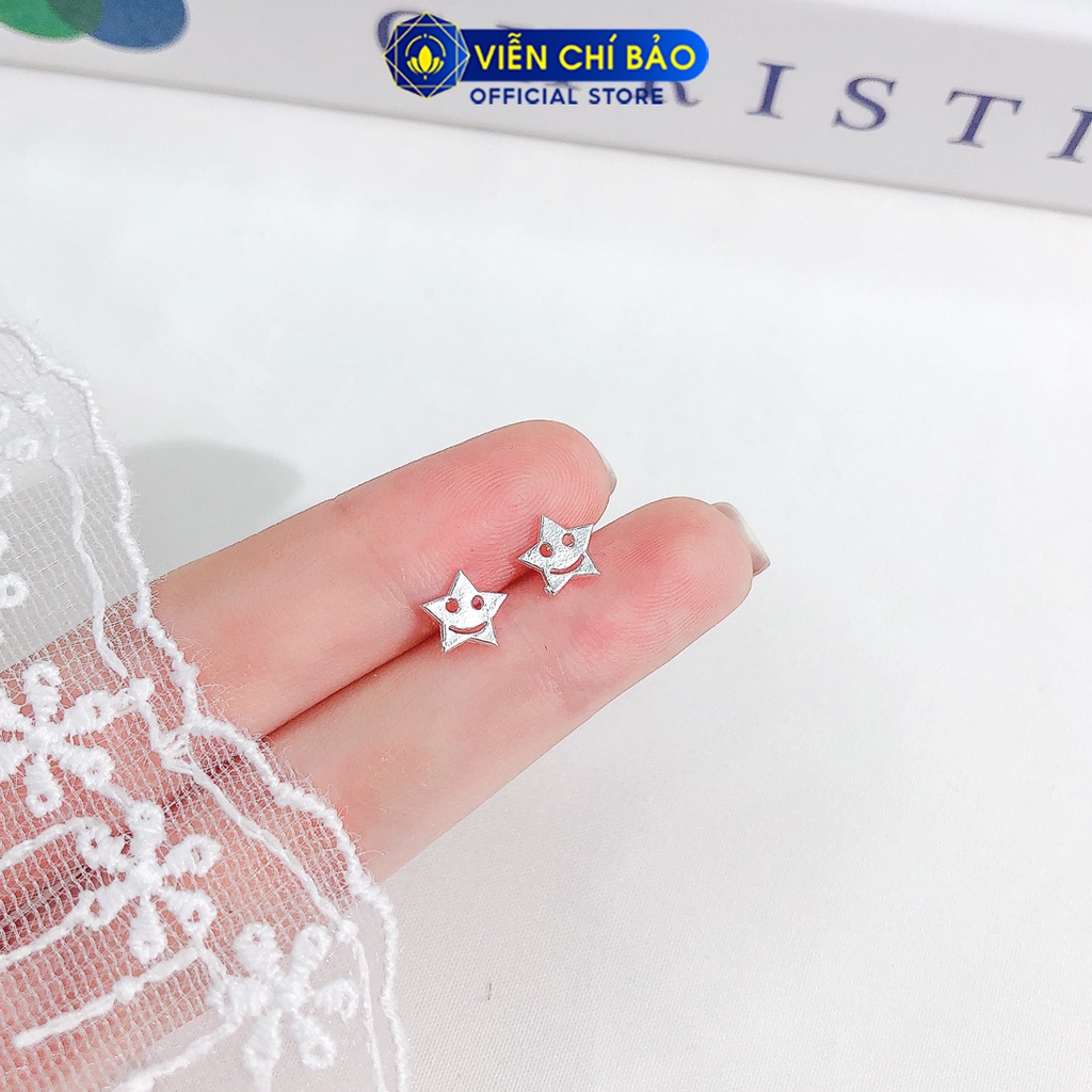 Bông tai bạc nữ hình ngôi sao mặt cười chất liệu bạc 925 thời trang phụ kiện trang sức nữ thương hiệu Viễn Chí Bảo E066