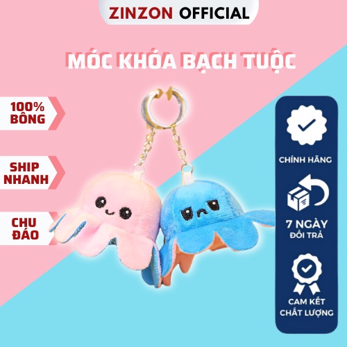 Móc khóa gấu bông bạch tuộc cảm xúc nhỏ gọn dễ thương ZinZon