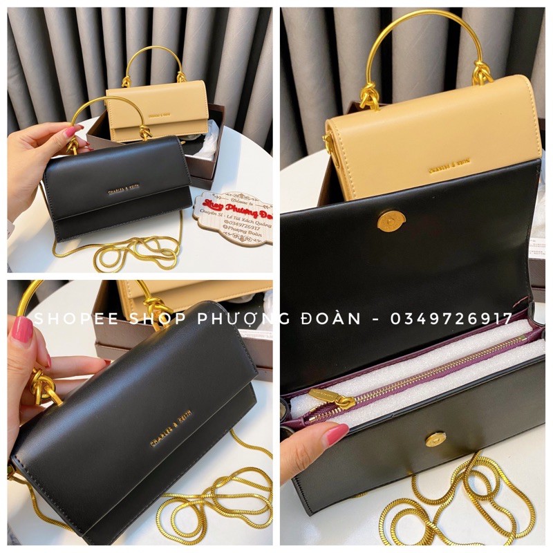 Túi Cê Ka quai Kiềng size mini 19cm nhiều ngăn kèm hộp