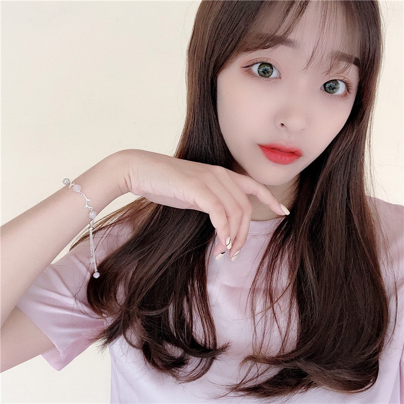 Vòng Tay Đính Đá Mặt Trăng Và Hoa Phong Cách Hàn Quốc Thanh Lịch Cho Nữ F709