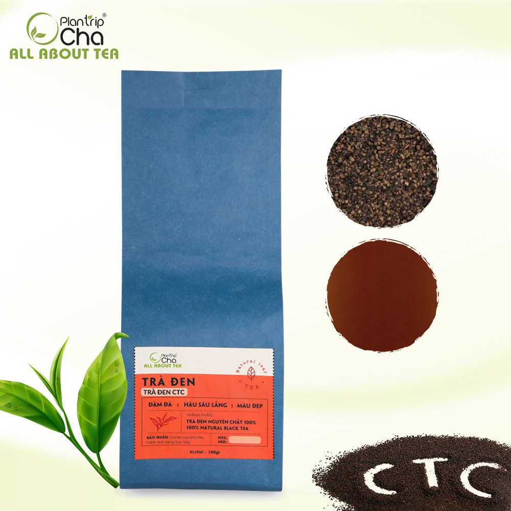 Trà Đen CTC Plantrip Cha Nguyên Liệu Pha Trà Sữa Đậm Vị - Túi 100gr-250gr