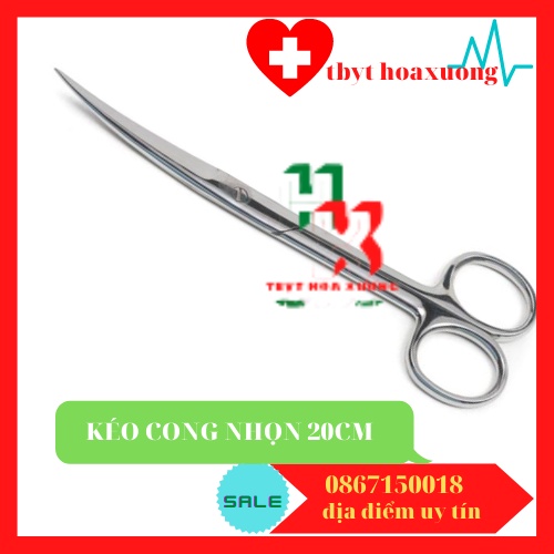 [Hàng Cao Cấp] Kéo Y Tế Cong Nhọn 2 Đầu 20cm - Pakistan