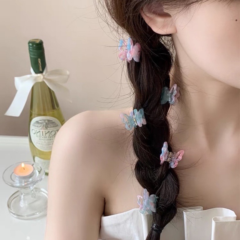 Kẹp Tóc Hình Bướm Nhỏ Màu Gradient Phong Cách Hàn Quốc