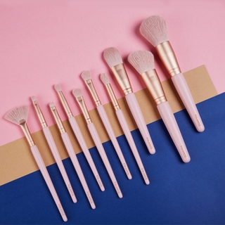 10 Pcs Makeup Brush Set Foundation Powder Eye Shadow Cosmetic Brushes Pink