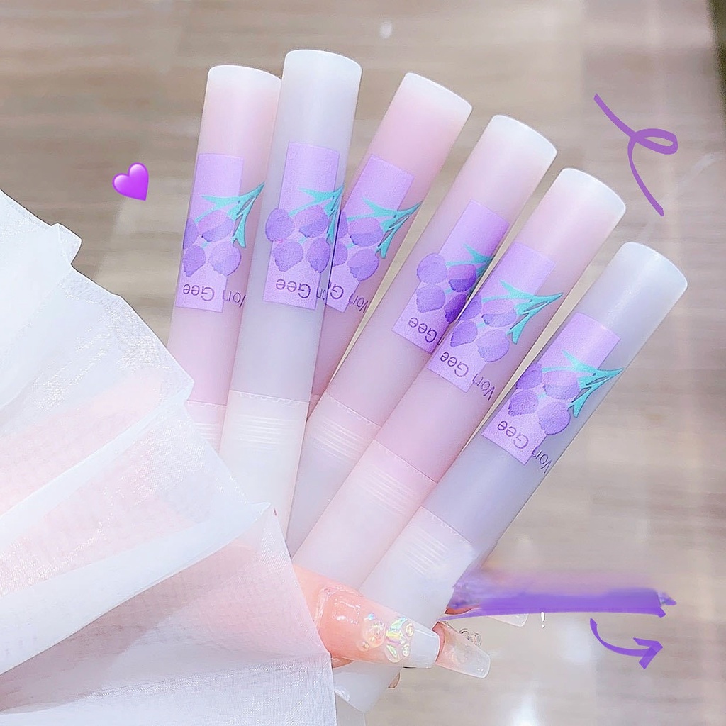 Von Gee Son Môi Chống Thấm Nước Lâu Trôi Màu Tím Hoa Tulip Nhung Mịn