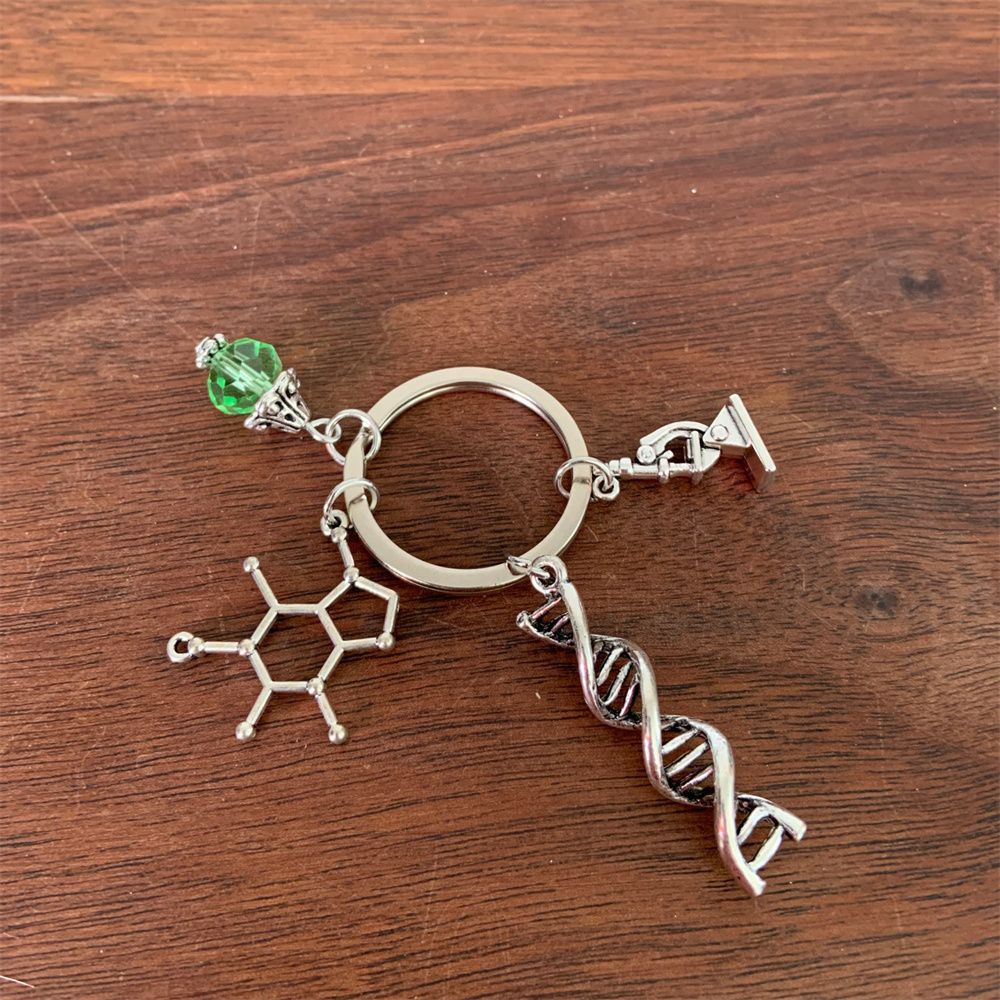 Móc khóa gắn kính hiển vi DNA Anatomy Neuron dùng trang trí túi xách