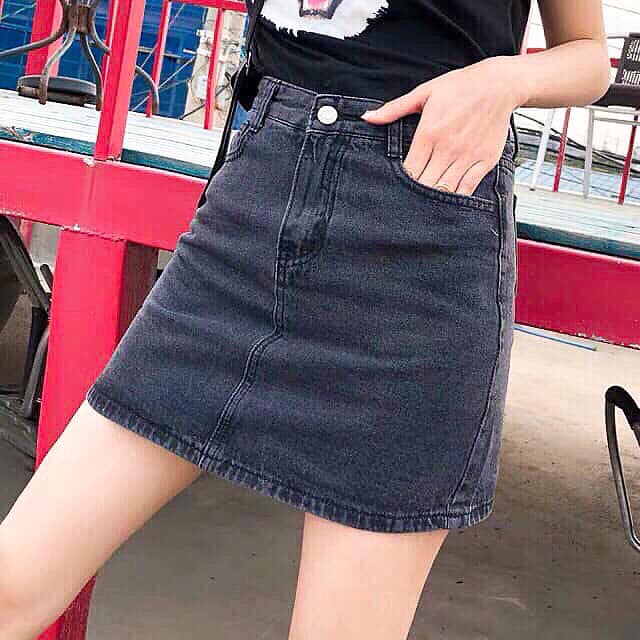 Chân váy bò 2 màu ( xám đen) mã 95 | BigBuy360 - bigbuy360.vn