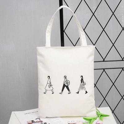 [HÀNG LOẠI A]Túi tote vải bố đựng đồ canvas thời trang Hazin dành cho nữ đi học đi làm in hình ba người HZ 60