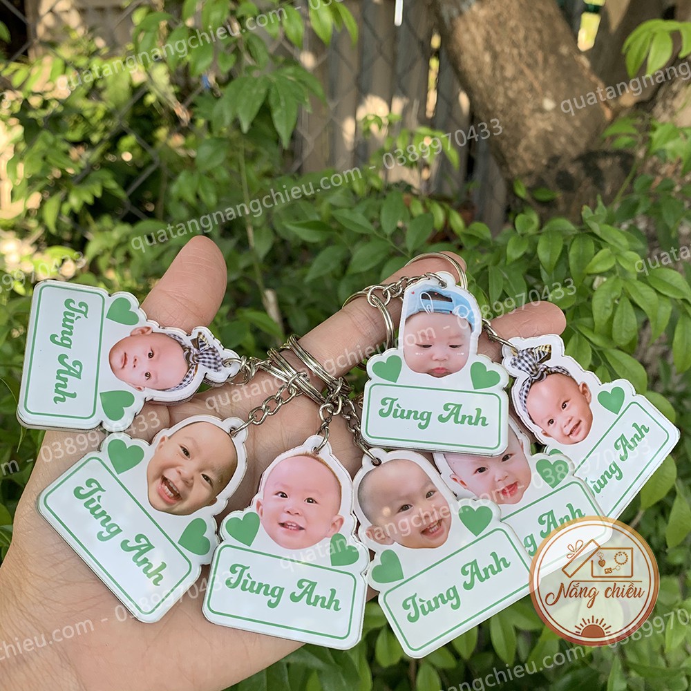 Móc khóa cắt ghép chibi_Móc khóa cho e bé, cho con yêu, cháu yêu_ móc khóa in ảnh giá rẻ