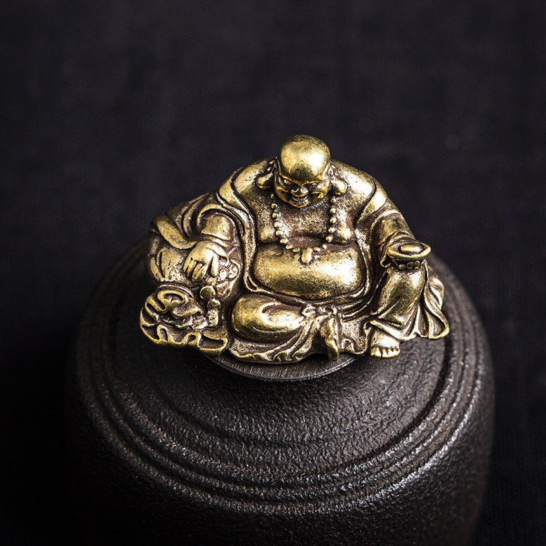 Tượng Đồng Phong Thủy Hình Phật Di Lặc, Trang Trí Đem Lại May Mắn (Kích Thước: 4.2cm x 2.3cm)