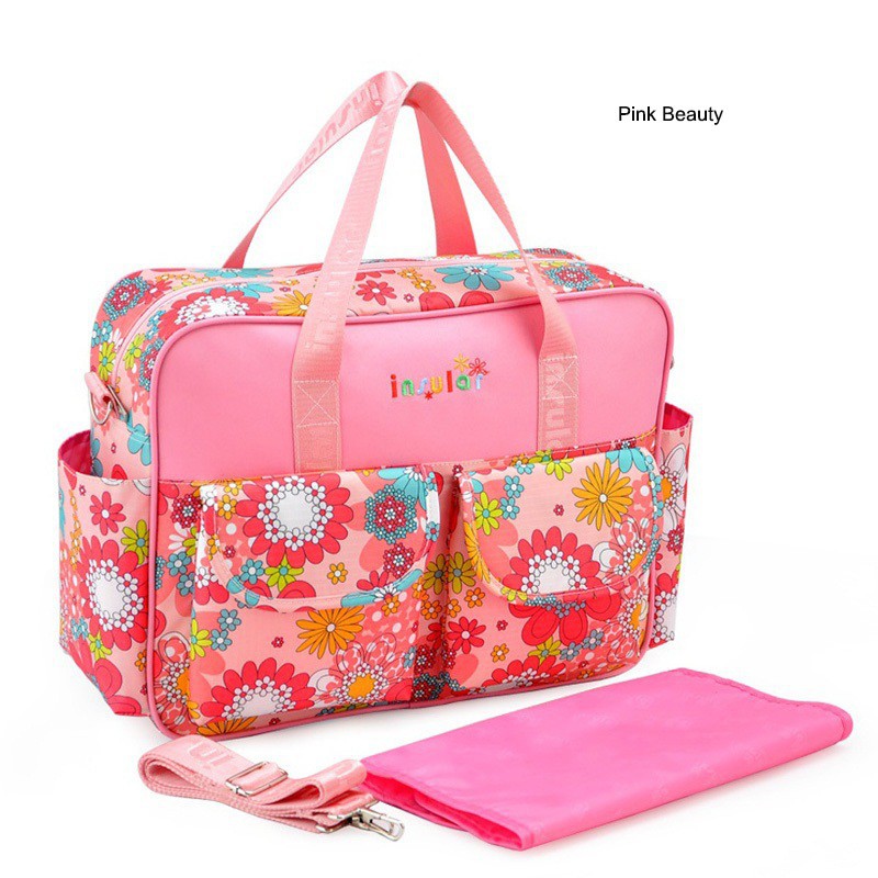 Insular Print Baby Diaper Bag for Mother Waterproof Large Capacity Maternity Bag