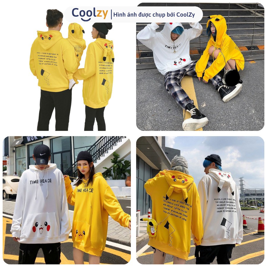 Áo Hoodie ❤️ Áo khoác nỉ unisex HÌNH PIKACHU TIME PEACE, form unisex nam nữ trẻ trung
